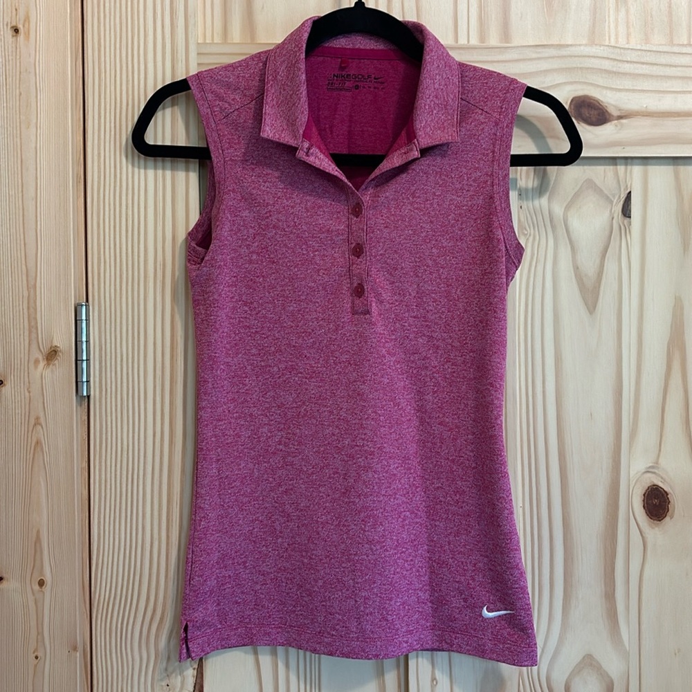 Nike Women's Pink Sleeveless Polo Top